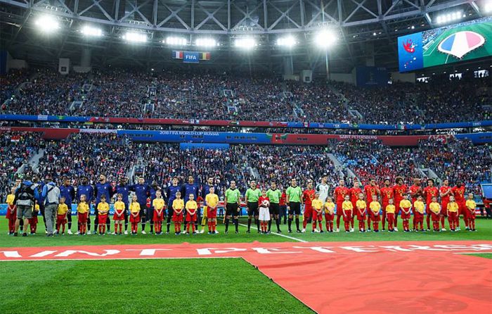世界杯:法国VS比利时：圣彼得堡竞技场总共迎来了64 286名观众！